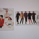 VOGUE PATTERNS 9698 & 8695 Lot Set of 2 1980's Vintage Fashion
