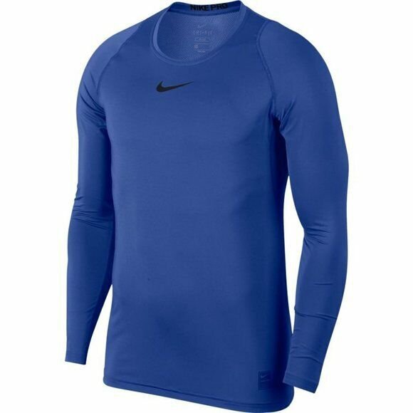 Nike Pro Dri Fit 838081 480 Fitted Long Sleeve Top Game Royal Blue XL