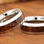 8mm Koa Wood Stainless Steel Wedding Ring Oval SLR6105