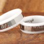 8mm Tungsten White Ceramic Mens Wedding Ring TUR5057