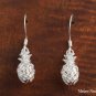 SE26901 Sterling Silver Hawaiian Pineapple Hook Earrings One Tone