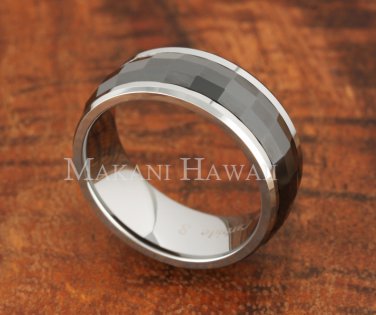 8mm Tungsten BLK Ceramic Spinning Ring Facete TUR5034