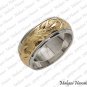 Silver Yellow Gold Plated Spinnng Ring 8mm SR1425