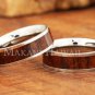 6mm Koa Wood Stainless Steel Wedding Ring Flat SLR6108