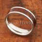 6mm Koa Wood Stainless Steel Wedding Ring Flat SLR6108