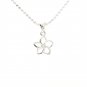 Hawaiian Sterling Floating Plumeria clear CZ Pendant 10mm SP49101
