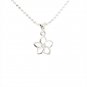 Hawaiian Sterling Floating Plumeria clear CZ Pendant 10mm SP49101