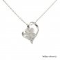 10mm Plumeria Heart Hawaiian Silver Pendant Necklace(Chain Included)SP71701