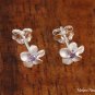 SE10204 8mm Plumeria CZ Earrings Purple