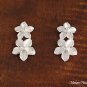 SE17501 Double Plumeria Earrings One Tone