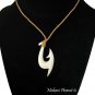 KOA1140 Cow Bone Handcrafted Fish Hook Necklace