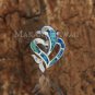 SOP1056 6 Opal Dolphin Heart Pendant(Chain Sold Separately)