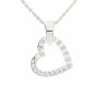 ESP2678 Half Maile CZ Heart Pendant