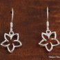 SE27801 Hawaiian Jewelry Solid Silver 12mm Floating Plumeria CZ Hook Earring