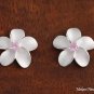 SE10402 12mm Plumeria CZ Earrings Pink