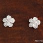 SE21521 10mm Wide/E Sand PlumeriaCZ.Earring SS