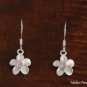 SE12202 12mm Plumeria CZ Hook Earrings Pink