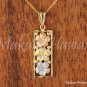 GP3134 Yellow Gold Three Plumeria Vertical Pendant 10mm(Chain Sold Separately)