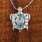SOP1031 6 Opal CZ Turtle Pendant(L)