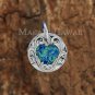 SOP2105 Opal Heart Scroll Round Pendant(Chain Sold Separately)