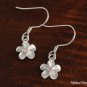 SE12002 8mm Plumeria CZ Hook Earrings Pink