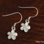 SE12101 10mm Plumeria CZ Hook Earrings White