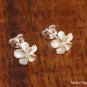 SE10305 10mm Plumeria CZ Earrings Two Tone