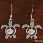 SE26201 Honu + Hibiscus Hook Earrings