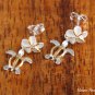 SE22205 Hawaiian Solid Silver 8mm Plumeria-Honu Earrings Two Tone YG