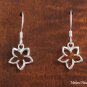 SE27701 Hawaiian Jewelry Solid Silver 10mm Floating Plumeria CZ Hook Earring