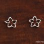 SE28001 Hawaiian Jewelry Solid Silver 10mm Floating Plumeria CZ Stud Earring