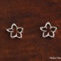 SE28001 Hawaiian Jewelry Solid Silver 10mm Floating Plumeria CZ Stud Earring
