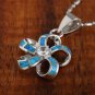 SOP1020 10 Opal CZ Plumeria Pendant(Chain Sold Separately)