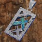 SOP2101 Opal 3 Cross Scroll Rectangle Pendant(Chain Sold Separately)