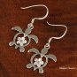 SE26104 Honu + 6mm Hook Earrings Purple