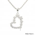 Plumeria Heart Pendant Necklace(Chain Included)SP84401