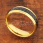 6mm Carbon Fiber Stainless Steel Wedding Ring Oval YG SLR6016