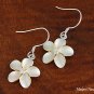 SE12405 18mm Plumeria CZ Hook Earrings Two Tone