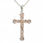 ESP2913 Hawaiian Jewelry Scroll Aloha Cross Pendant PG