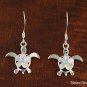 Hawaiian Silver Earring 8mm Plumeria in Honu Hook SE25703