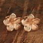 GE2135 Pink Gold Plumeria Post Earring 13mm
