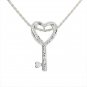 Heart Key Pendant with Scroll Engraving ESP2639