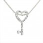 Heart Key Pendant with Scroll Engraving ESP2639