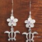 12mm Plumeria-Honu Purple CZ Hook Earring SE25904