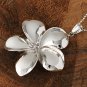 14k White Gold Plumeria Pendant GP3145
