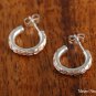 Two-Tone Scroll Half Moon Earrings (Pink) SE39404