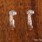 Two-Tone Scroll Half Moon Earrings (Pink) SE39404
