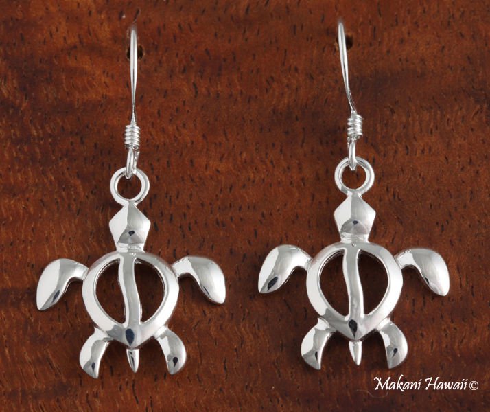 Hawaiian Turtle Honu Hook Earrings SE48001