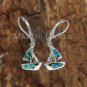 Hawaiian Blue Opal Boat and Silver Leverback Earrings SOE122