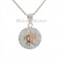 Two Tone Round Scroll Plate/Honu Raised Pendant ESP3104